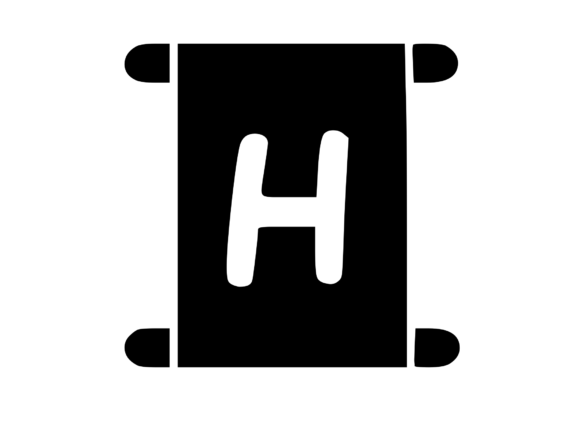 Old Scroll with Playful Mono H